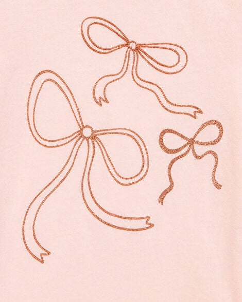  Product image 3 of Toddler Bow Short-Sleeve Graphic Tee - Pink