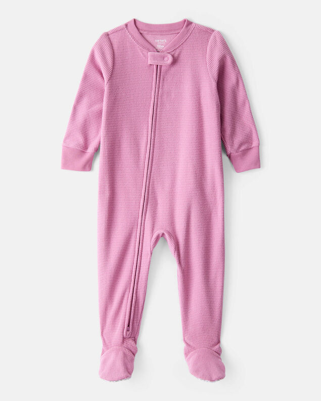 Product image 1 of Baby Girl Fleece Loose Fit 1-Piece Pajamas-Pink