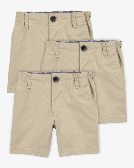  Product image 1 of Toddler Boy 3-Pack Stretch Chino Uniform Shorts - Khaki