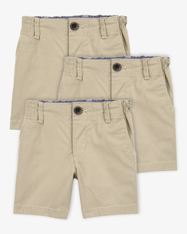 Product image 1 of Toddler Boy 3-Pack Stretch Chino Uniform Shorts - Khaki
