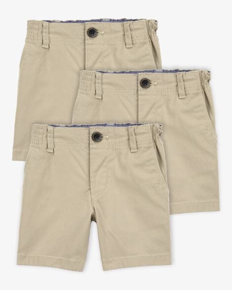 Product image 1 of Toddler Boy 3-Pack Stretch Chino Uniform Shorts - Khaki