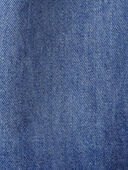 Blue - Toddler Girl Cotton Long-Sleeve Denim Dress - Blue, Selected