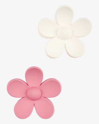 Product image 1 of Toddler 2-Pack Floral Hair Clips - White/Pink