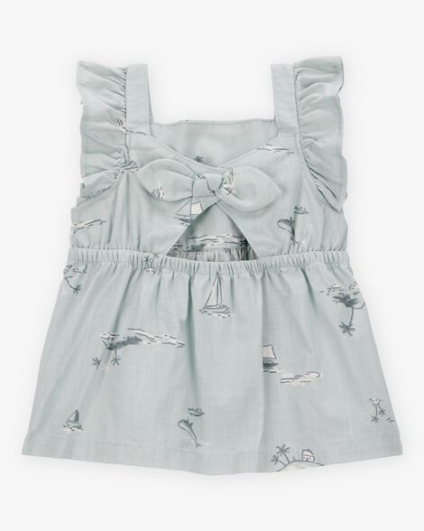 Product image 2 of Baby 2-Piece Flutter Tank & Pull-On Short Set - Blue/White