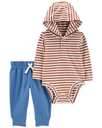 Baby 2-Piece Hooded Bodysuit Pant Set