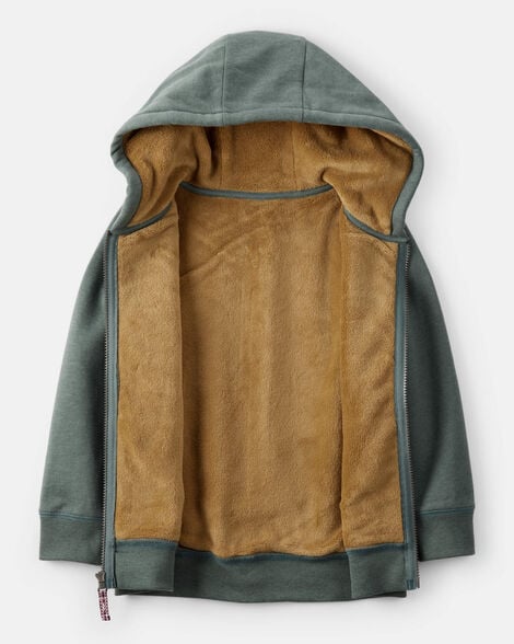 Boys Long-Sleeve Long-Sleeve Hooded Zip-Up Jacket - Green