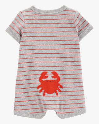 Product image 2 of Baby Crab Striped Cotton Blend Short-Sleeve Romper