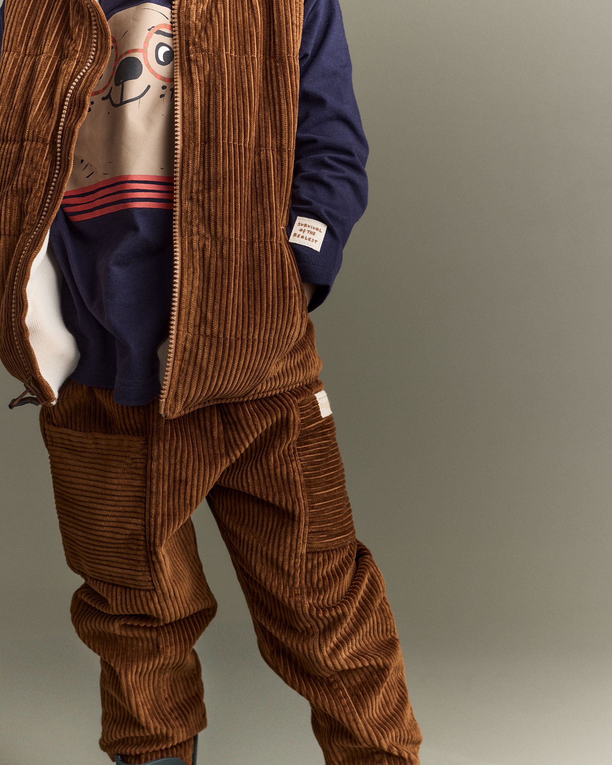 Toddler Zip-Up Corduroy Puffer Vest - Cinnamon - Otter