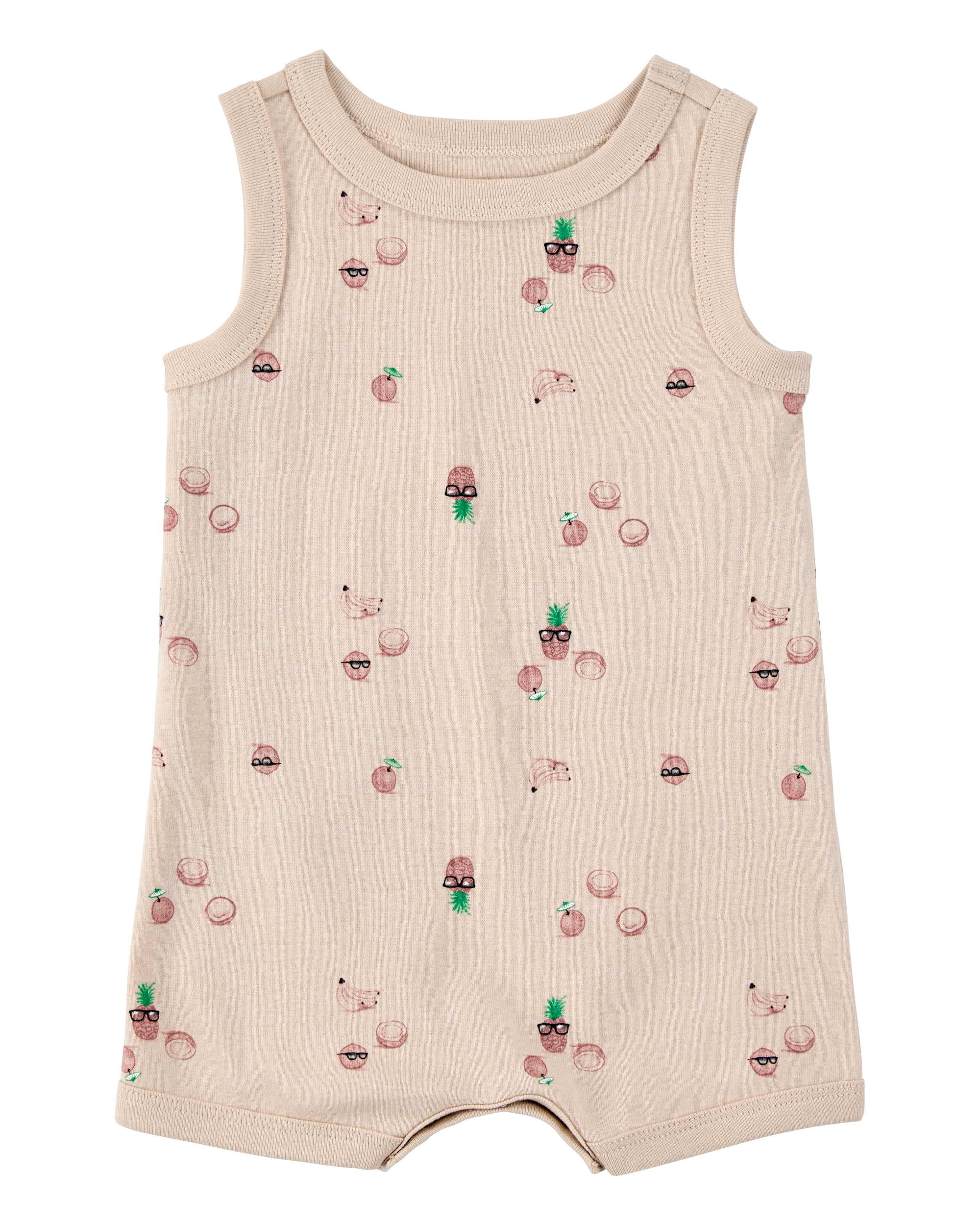 Baby Boy Coconut Print Cotton Romper