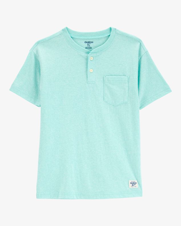 Product image 1 of Kid Pocket Henley Tee - Turquoise