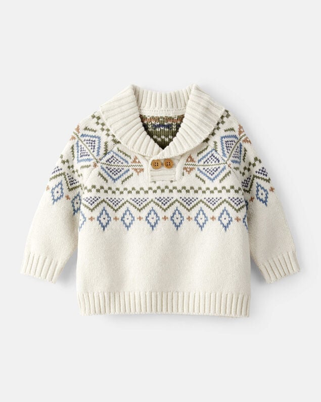 Product image 1 of Baby Boy Fair Isle Sweater - Cream