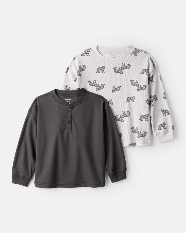 Product image 1 of Toddler Boy 2-Pack Long-Sleeve T-Shirts - Grey/Black