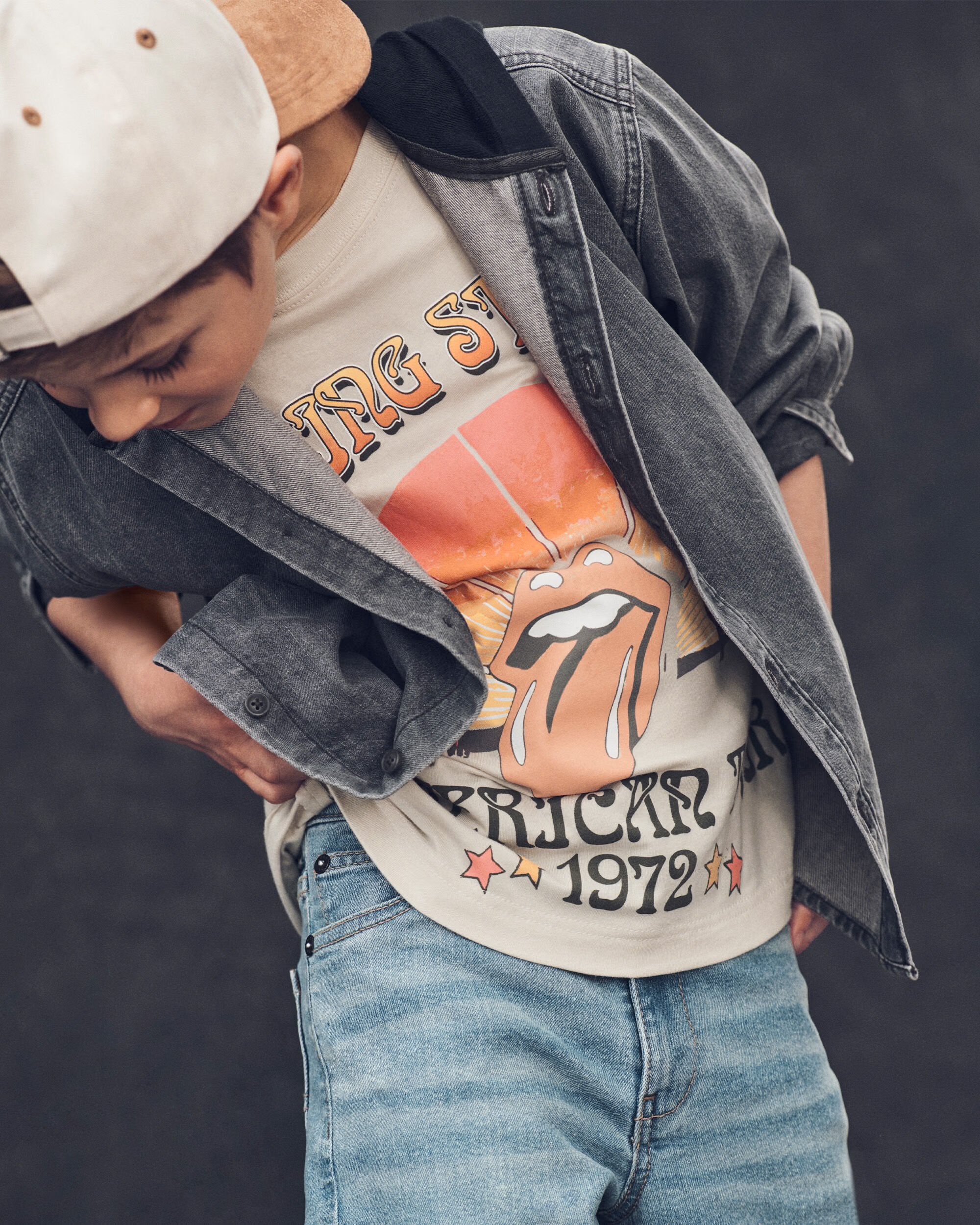 Kid Rolling Stones Short-Sleeve Graphic Tee - Cream