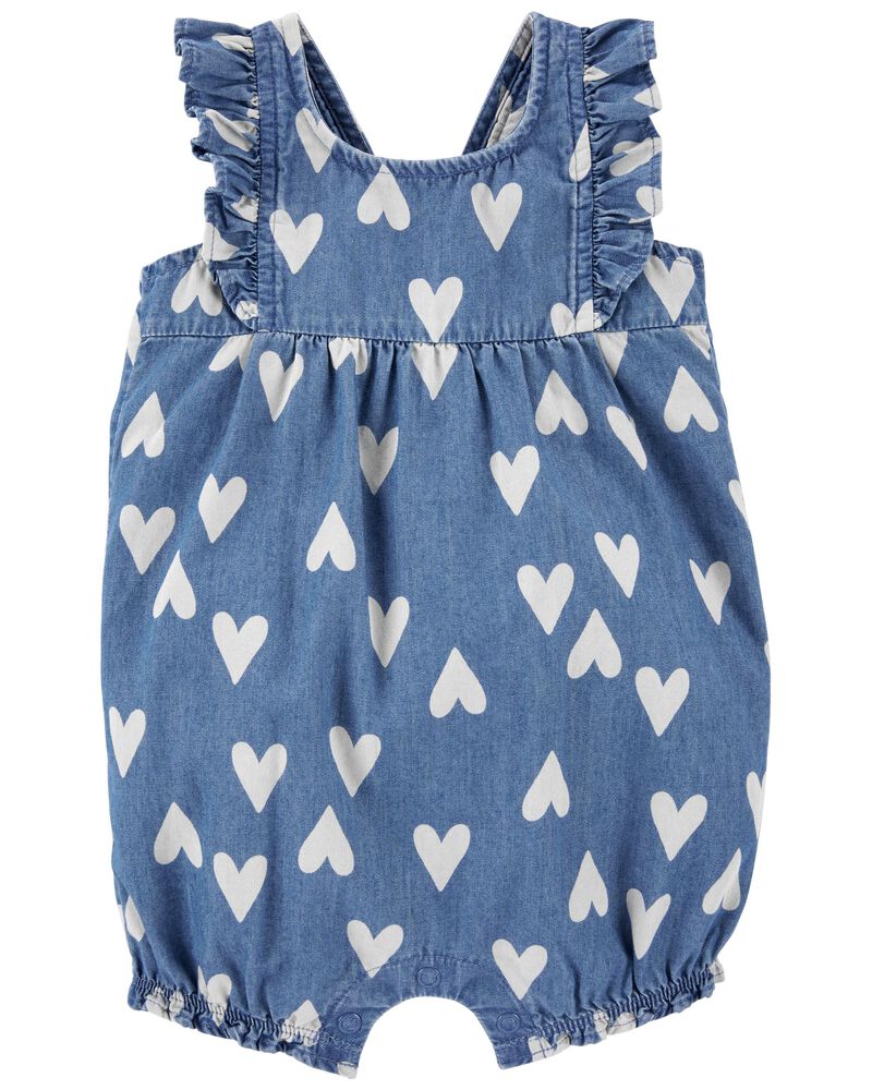 Heart Chambray Romper Carters Com