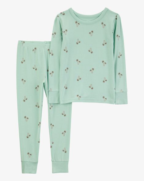  Product image 1 of Toddler Palm Tree Print PurelySoft 2-Piece Pajamas - Mint
