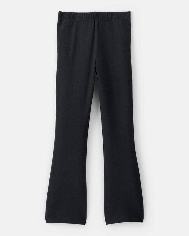 Product image 2 of Kid Solid Cotton Flare Stretch Leggings - Black