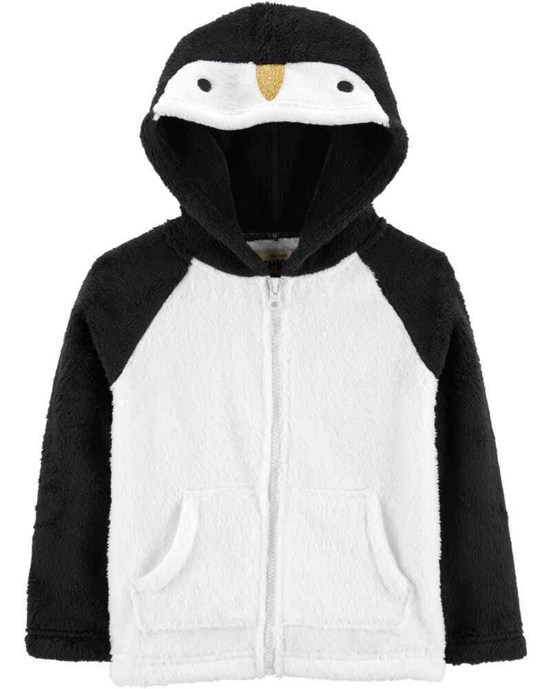 Fuzzy Penguin Hoodie Carters Com
