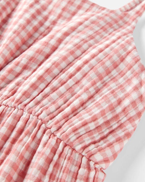  Product image 2 of Kid Organic Cotton Gauze Gingham Jumpsuit