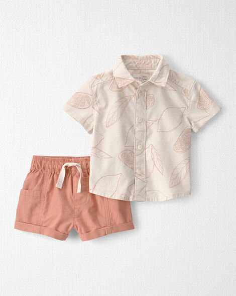 Baby Boy 2-Piece Top & Short Set Made with Organic Cotton in Citrus Summer Print