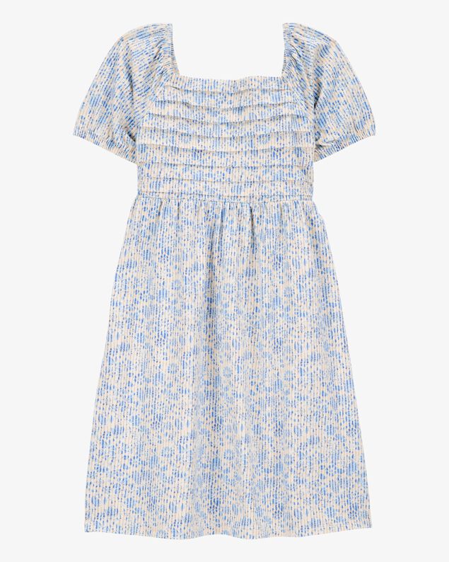 Product image 1 of Kid Smocked Floral Print Dress - Blue