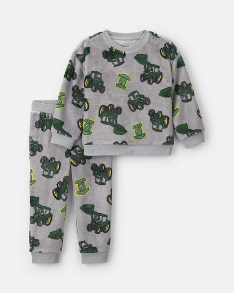 toddler boy 2-piece john deere long-sleeve top & pant set - grey