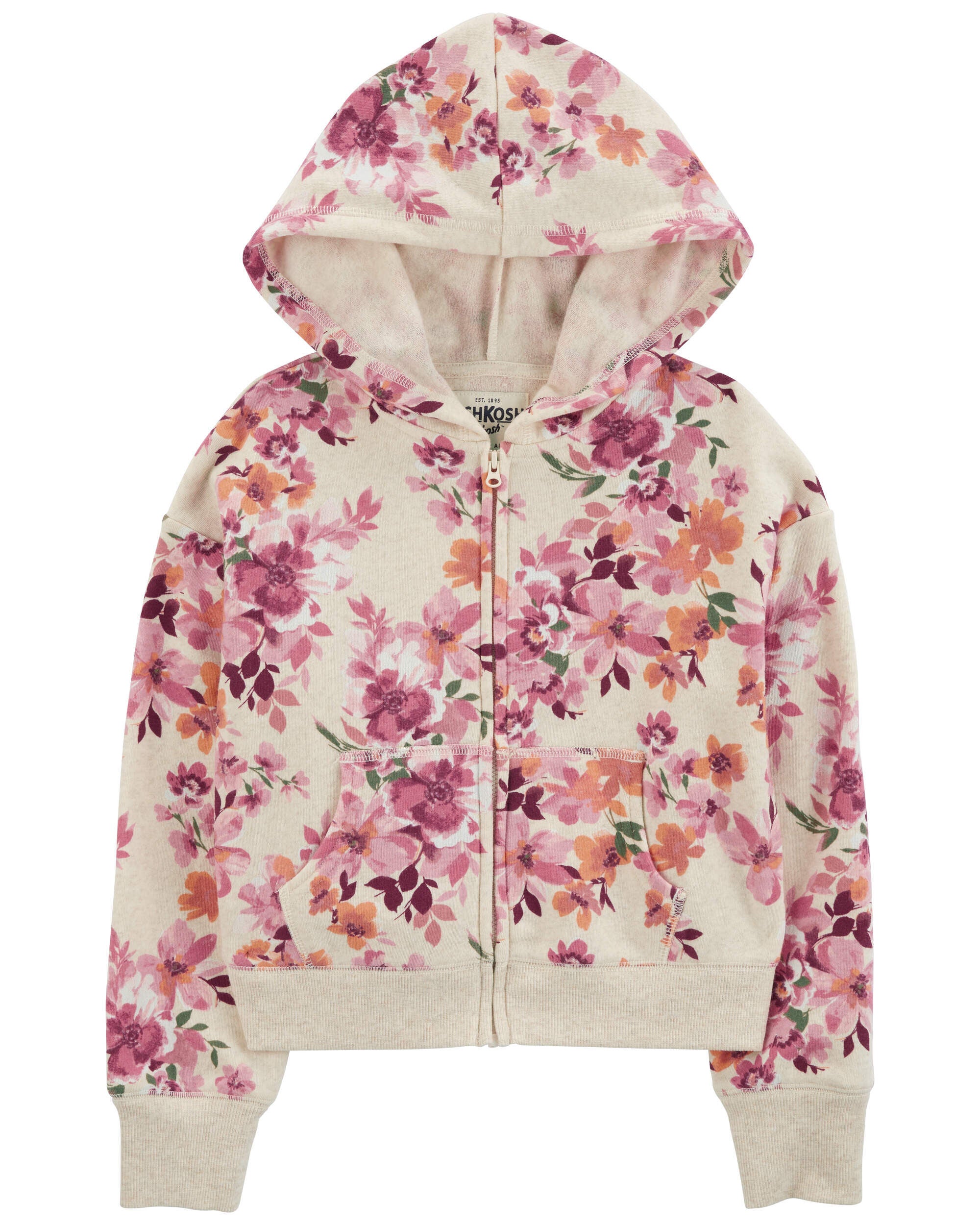 Kid Floral Print Fleece Jacket