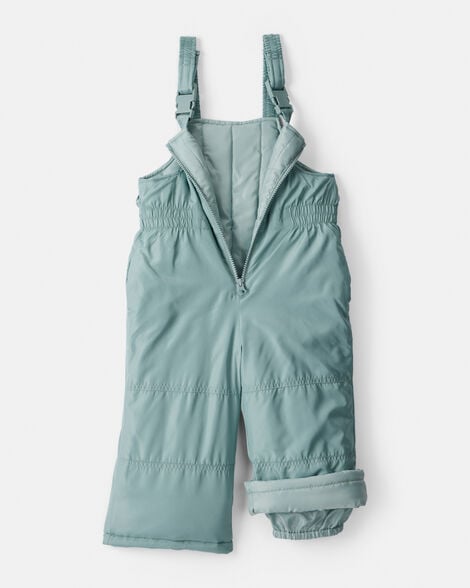 Toddler Girl 2-Piece Polka Dot Hooded Snowsuit Jacket & Bib Set - Green