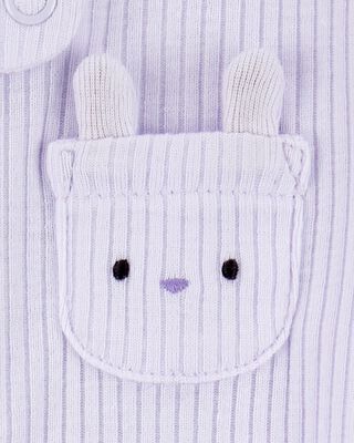 Product image 2 of Baby Bunny 2-Way Zip Ribbed Sleep & Play Pajamas - Purple