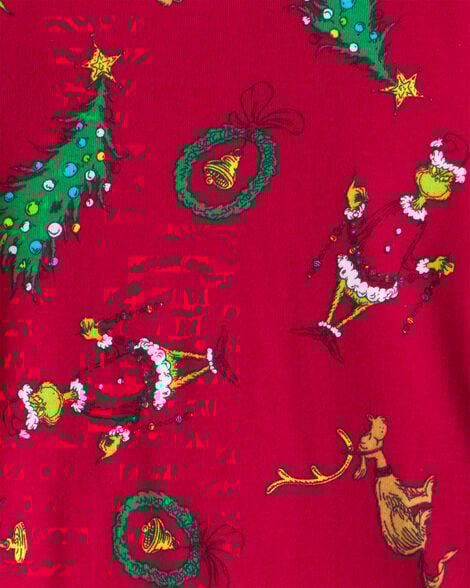 Toddler Dr. Seuss™ The Grinch Print 100% Cotton Long-Sleeve Snug Fit 2-Piece Pajamas - Red