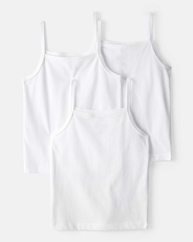 Product image 1 of Girls 3-Pack Cami Tank Undershirts - White