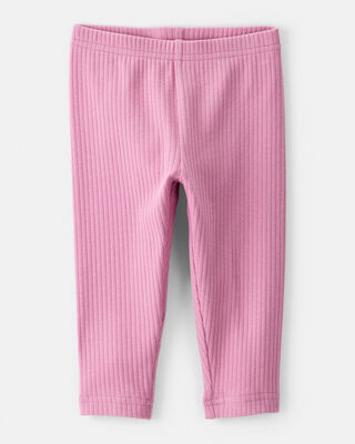 Product image 1 of Baby Girl Cotton Ribbed Stretch Leggings - Purple