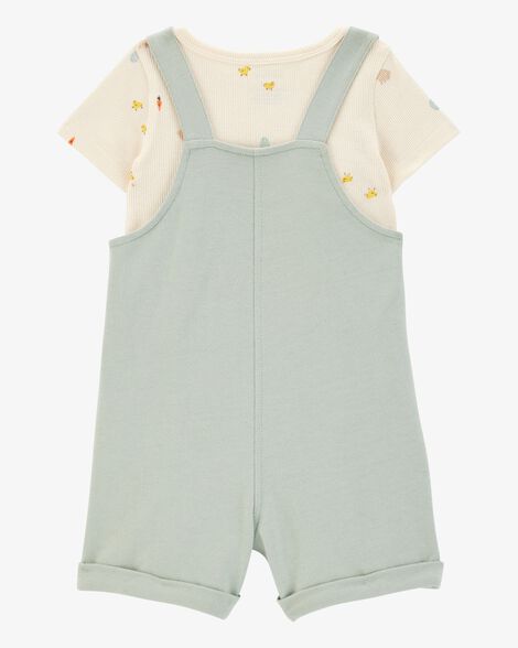  Product image 2 of Baby Boy 2-Piece Tee & Bunny Shortall Set - Green