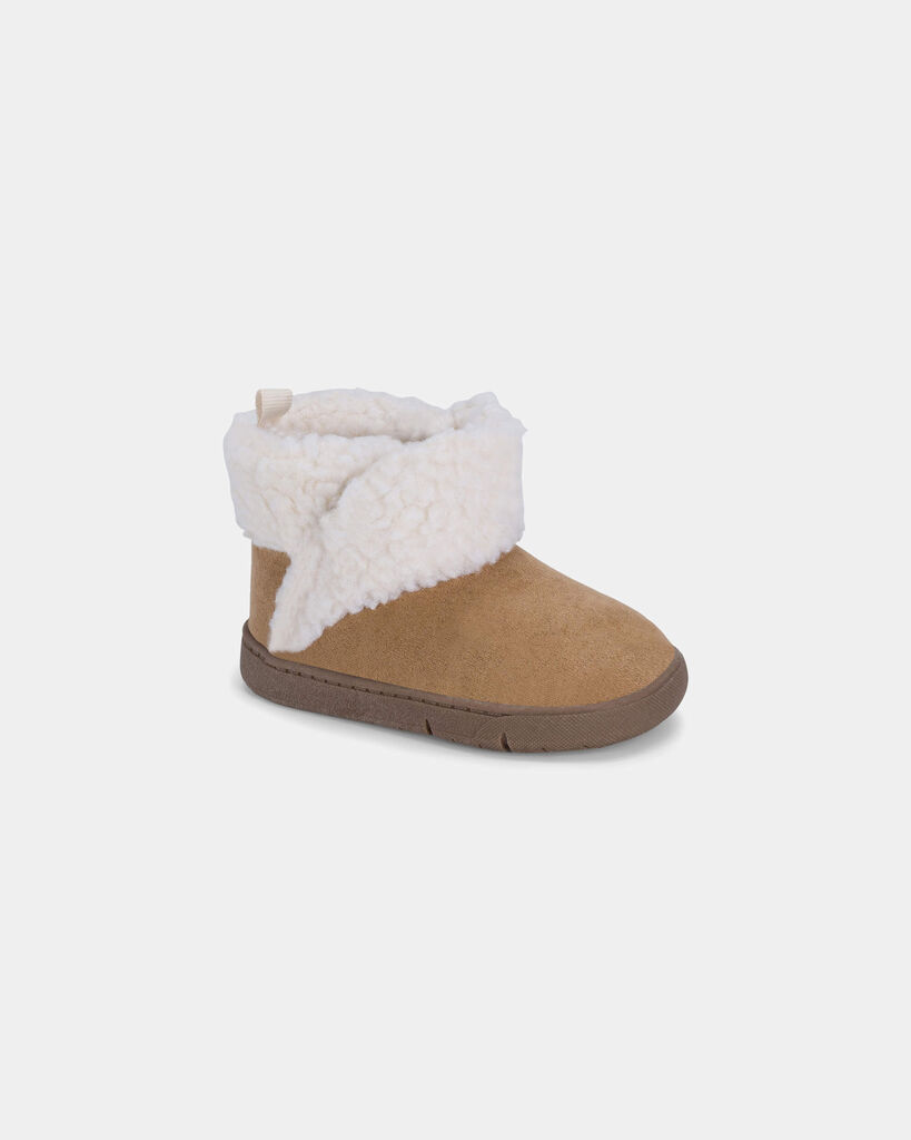 Carter's baby girl every step® first walker teddy fleece boots 2 Tan