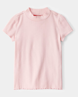 Product image 1 of Kid Mock Neck Ribbed Tee - Pink