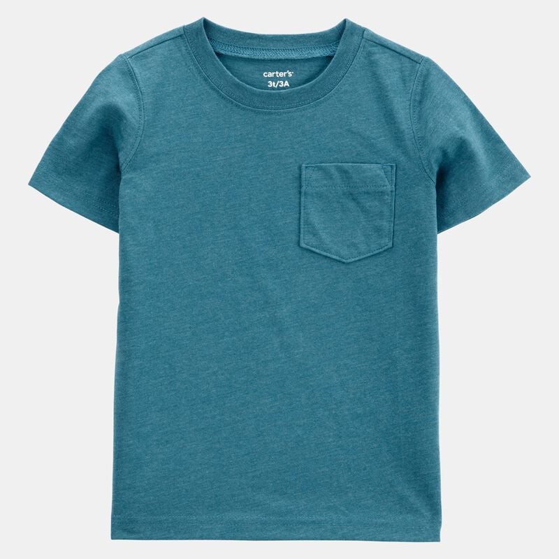 Toddler Boy Solid Short-Sleeve Pocket Tee - Teal