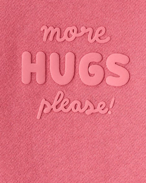 Baby Girl DayDream Fleece More Hugs Please Long-Sleeve Pullover Sweatshirt - Pink