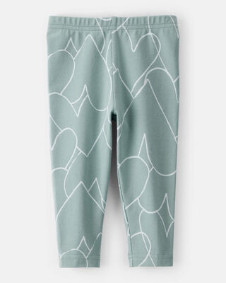 Product image 2 of Baby Girl Cotton Heart Stretch Leggings - Green