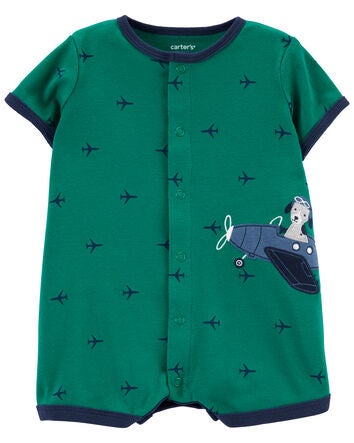 Details about   Carter's Boy Romper Size 18M 24M Plaid Alligator Dog NEW 