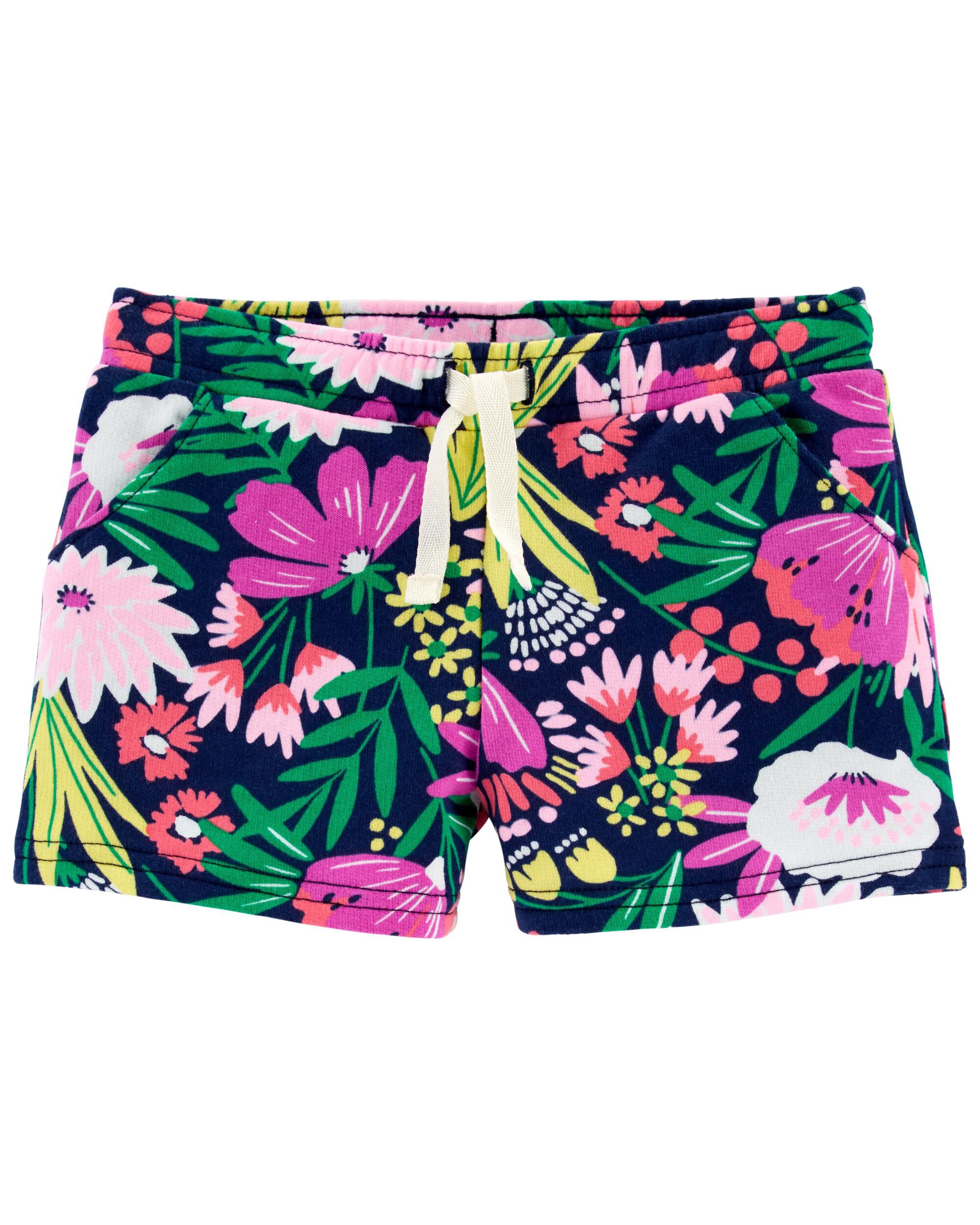 *CLEARANCE* Tropical Pull-On French Terry Shorts