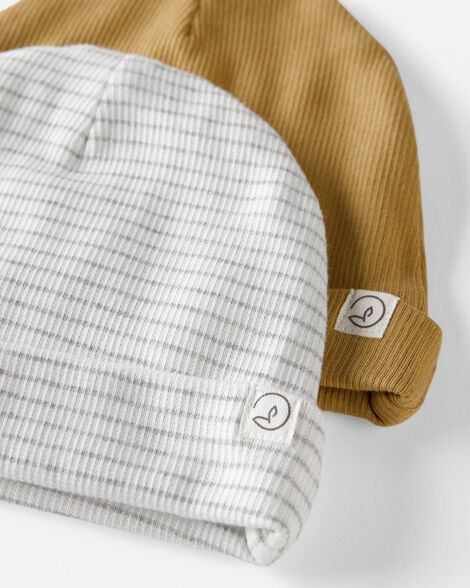  Product image 2 of Baby 2-Pack Organic Cotton Rib Caps