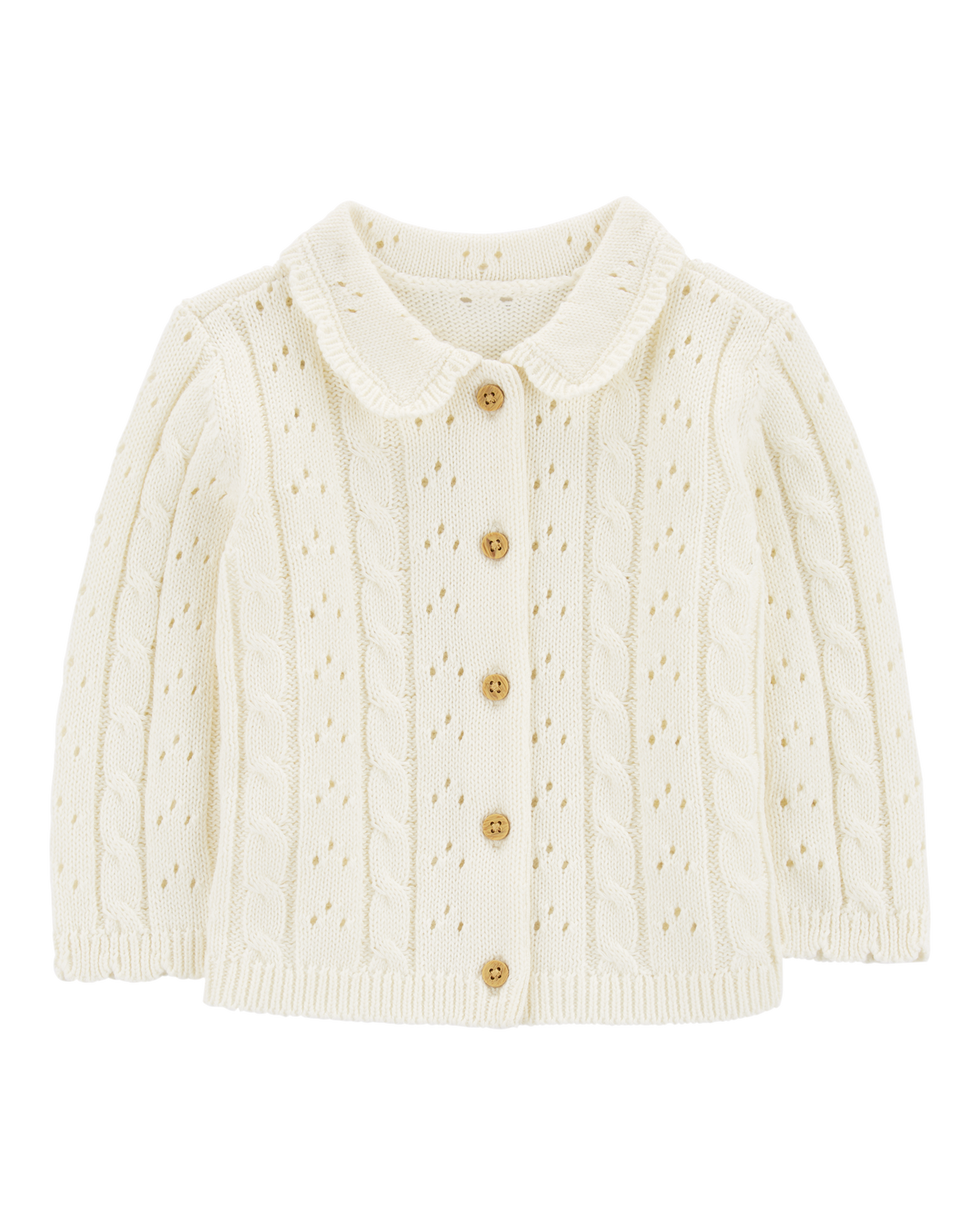 Baby Pointelle Button-Front Sweater Knit Cardigan - OshKosh Baby Pointelle Button-Front Sweater Knit Cardigan - OshKosh