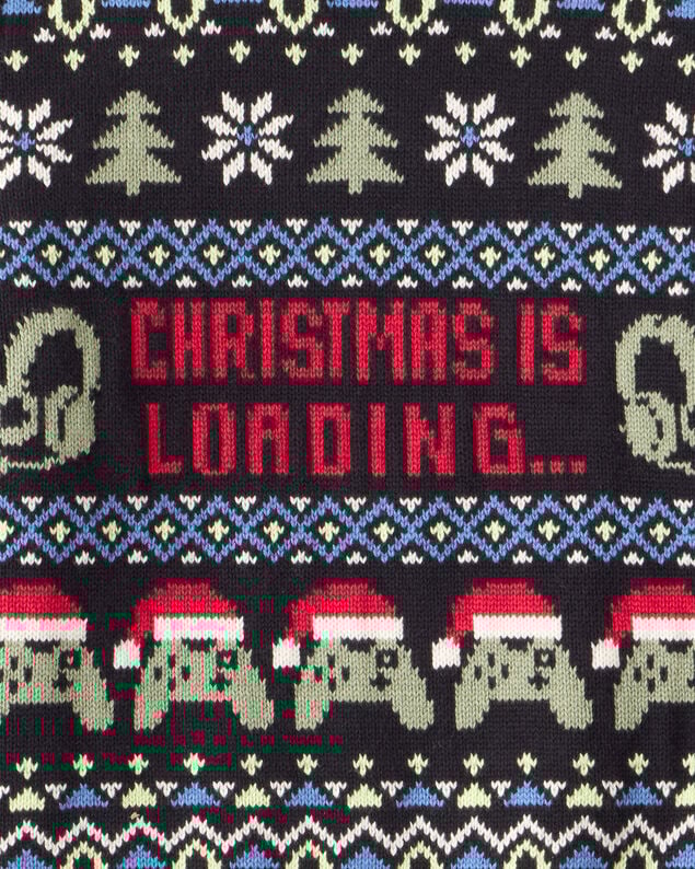 Product image 2 of Boys Fair Isle Long-Sleeve Sweater - Black