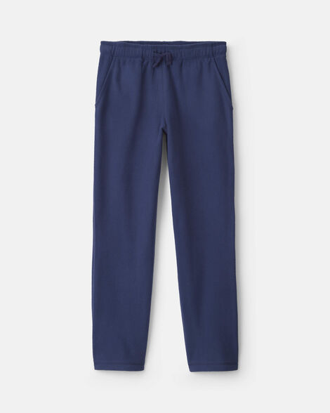 boys fleece wide-leg pants - navy blue