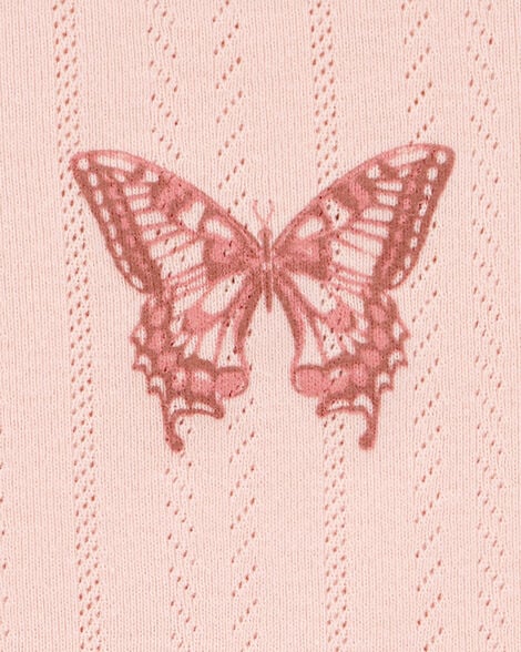 Product image 2 of Kid Butterfly Pointelle Baby Tee - Pink