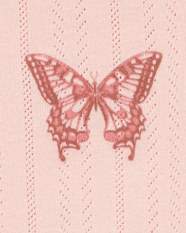 Product image 2 of Kid Butterfly Pointelle Baby Tee - Pink
