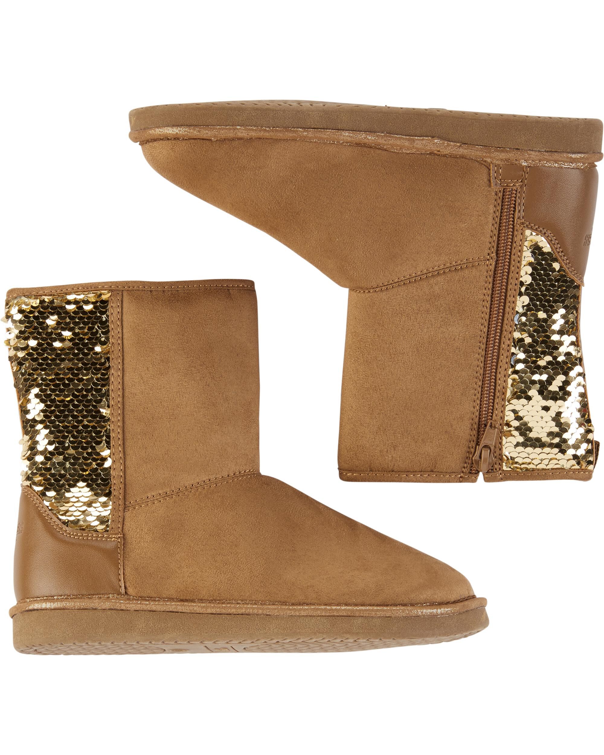 New Baby Toddler Pink Silver Gold Girls Sequins Dressing Boots Shoes