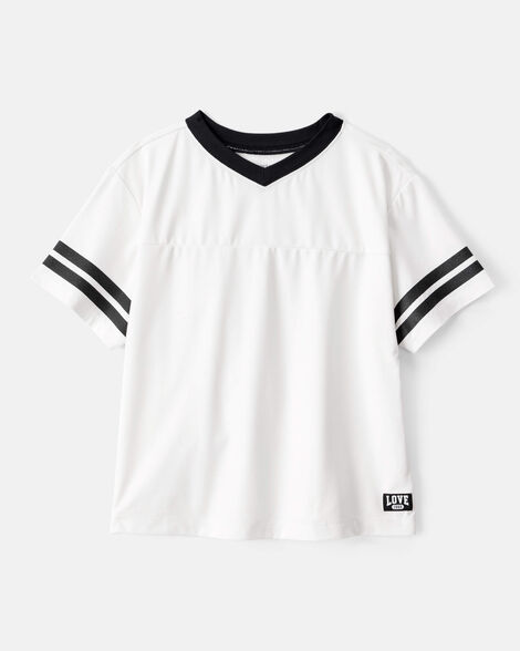 girls short-sleeve jersey top - white