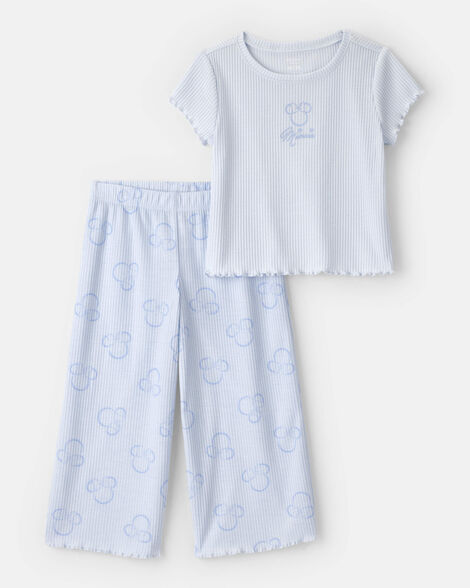 toddler girl 2-piece disney© minnie mouse short-sleeve pajama set - blue