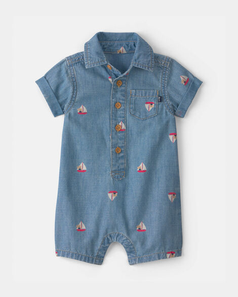 Chambray Rompers