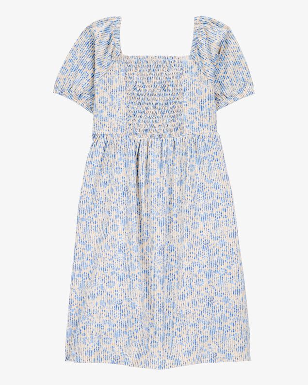 Product image 2 of Kid Smocked Floral Print Dress - Blue